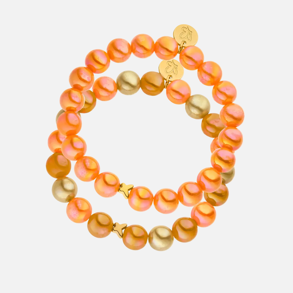 Perlenarmband Set Multicolor & Orange mit 3D Intensiv Glow Effekt
