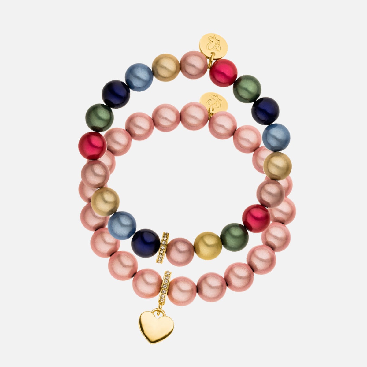 Rosa Multicolor Perlenarmband Set – Matt Glow Classic