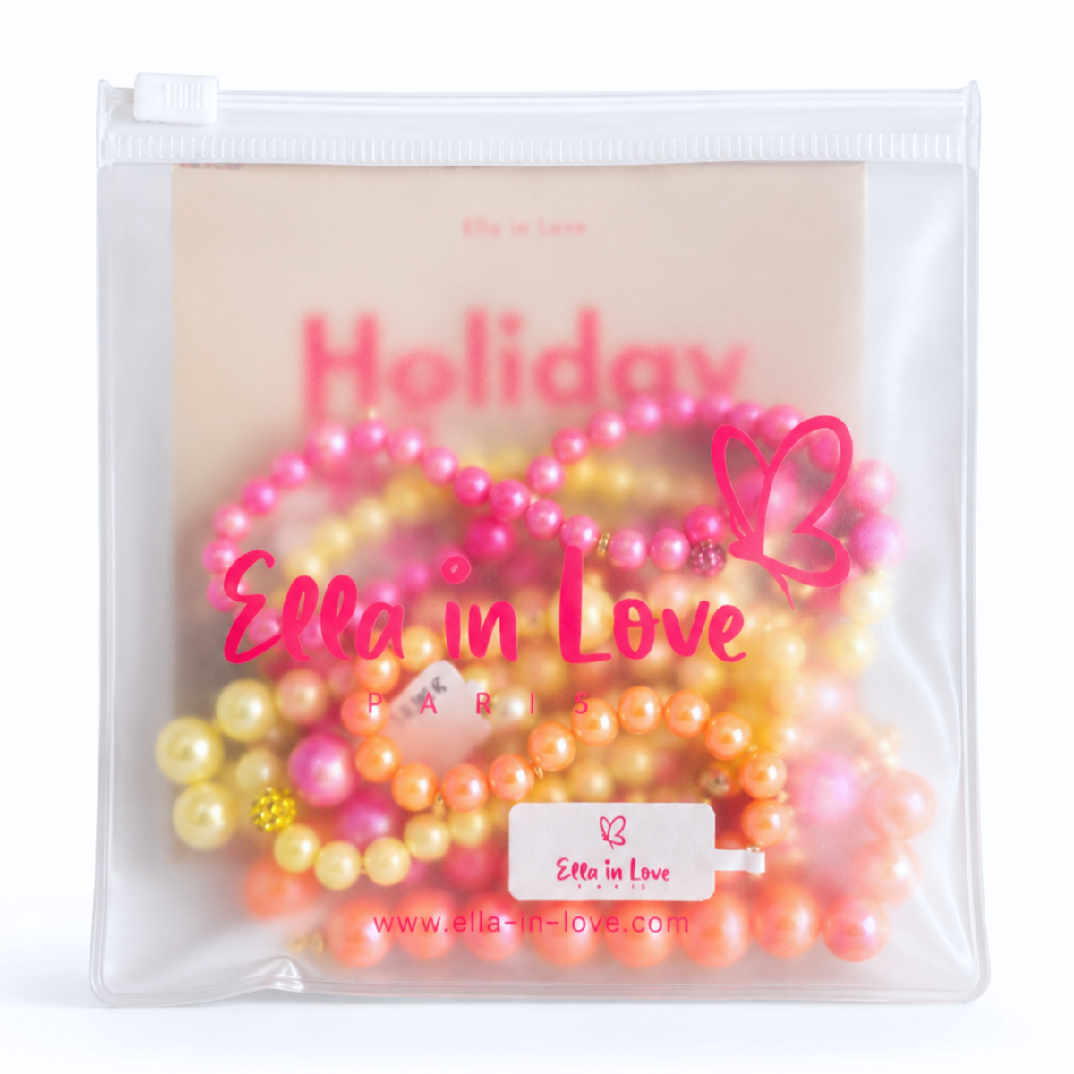 Perlenarmband Paket Pink Orange Gelb 6 teilig | Holiday Season