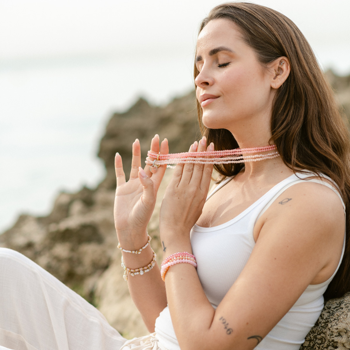 Perlenarmband Set Rosa Mix | Wasserfest