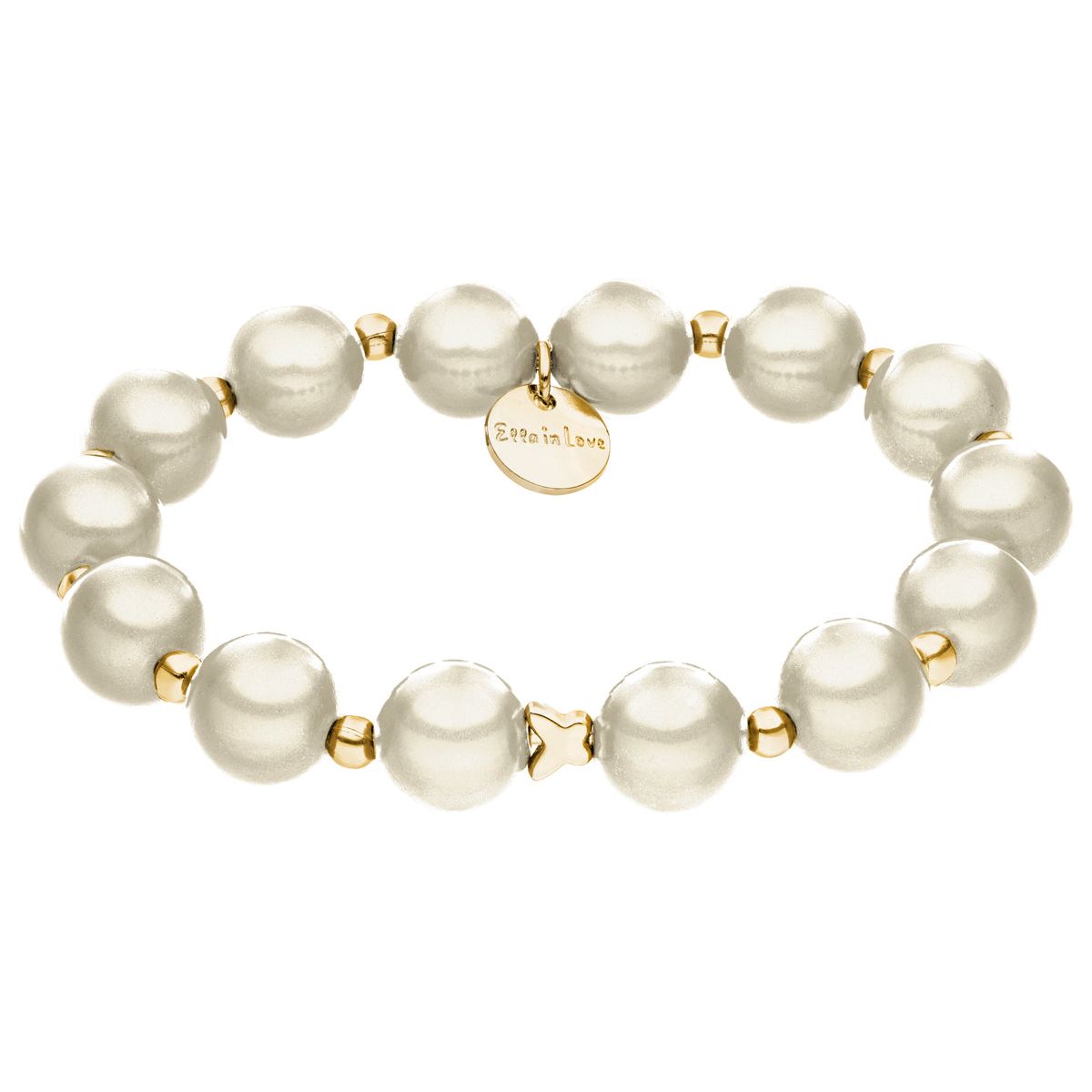 Perlenarmband Champagner Gold