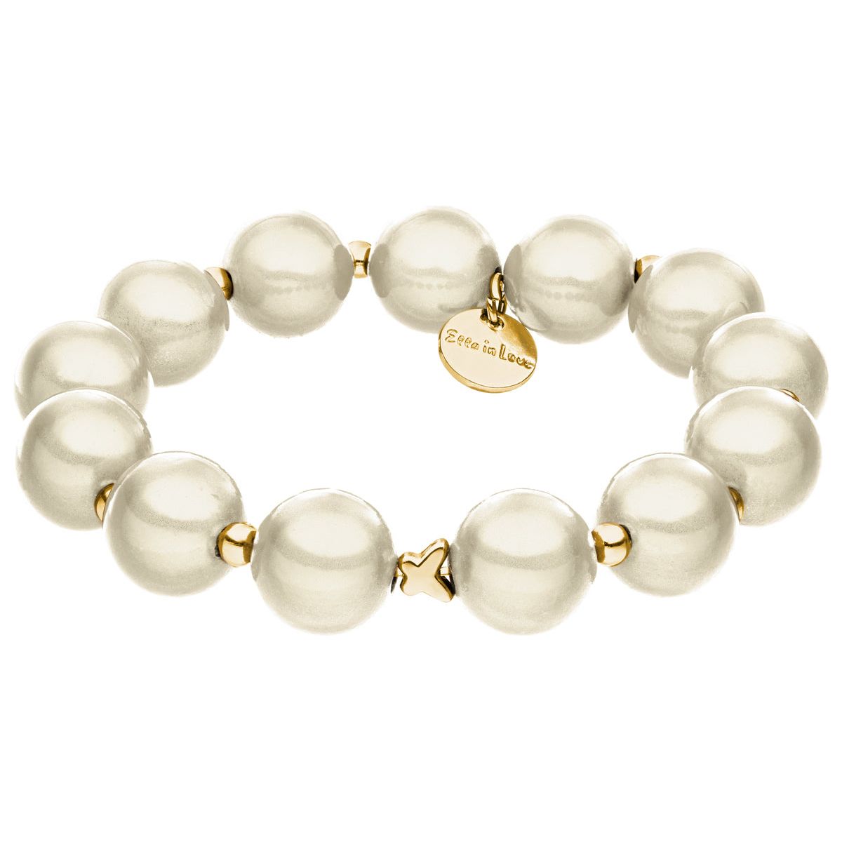 Perlenarmband Champagner Gold