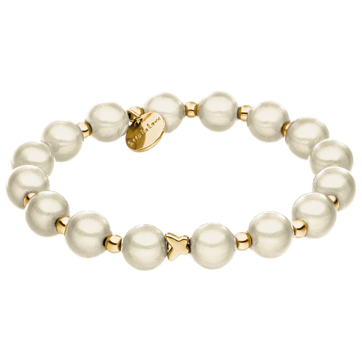 Perlenarmband Champagner Gold