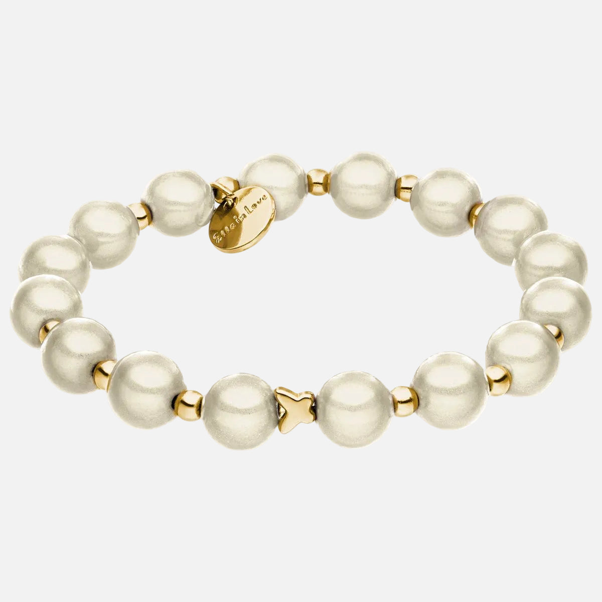 Perlenarmband Champagner Gold