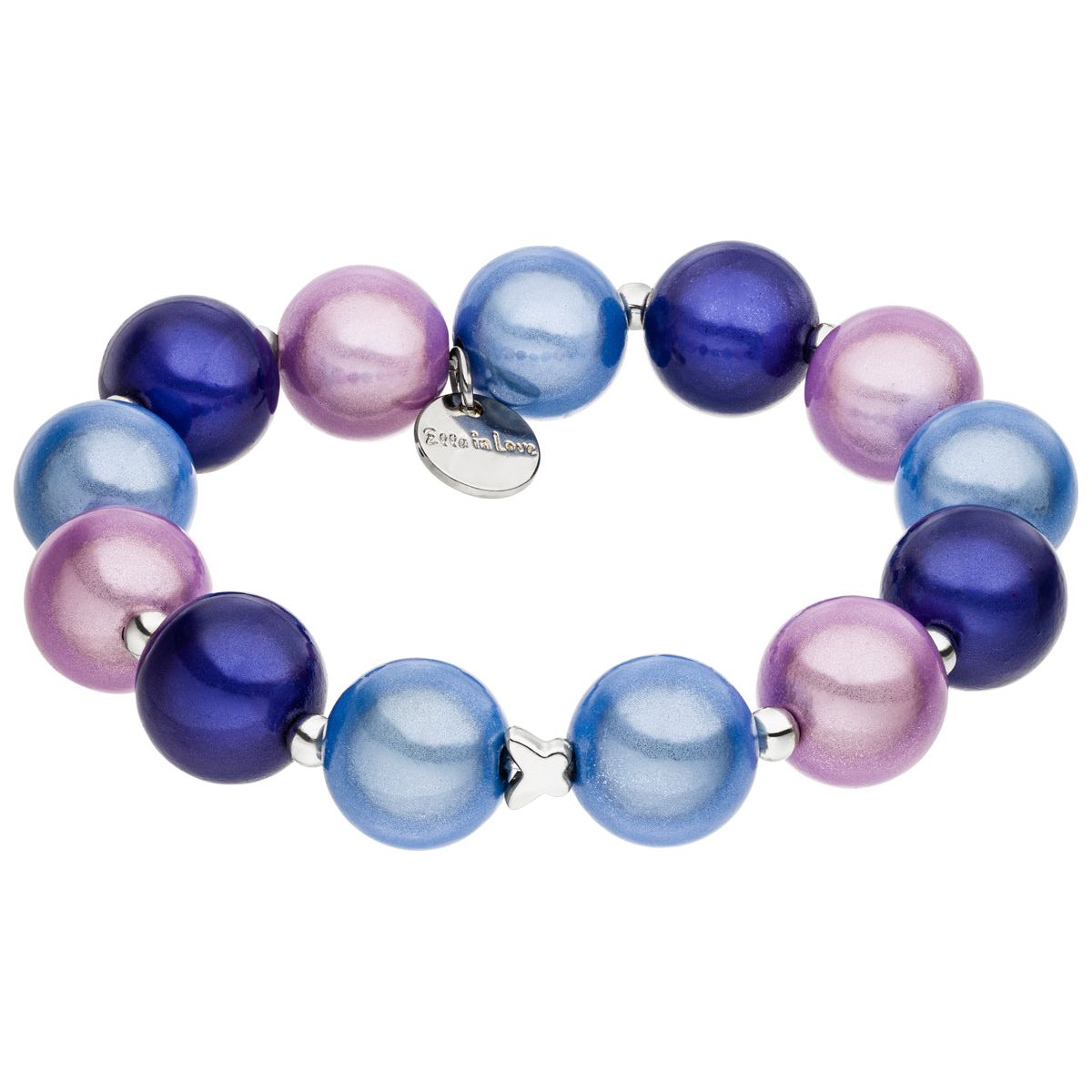 Perlenarmband Chambray & Pastel Lilac & Marlin