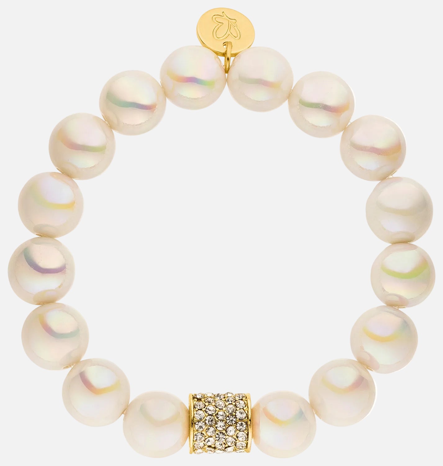 Perlenarmband mit Charm Statement Weiß mit 3D Intensiv Glow Effekt