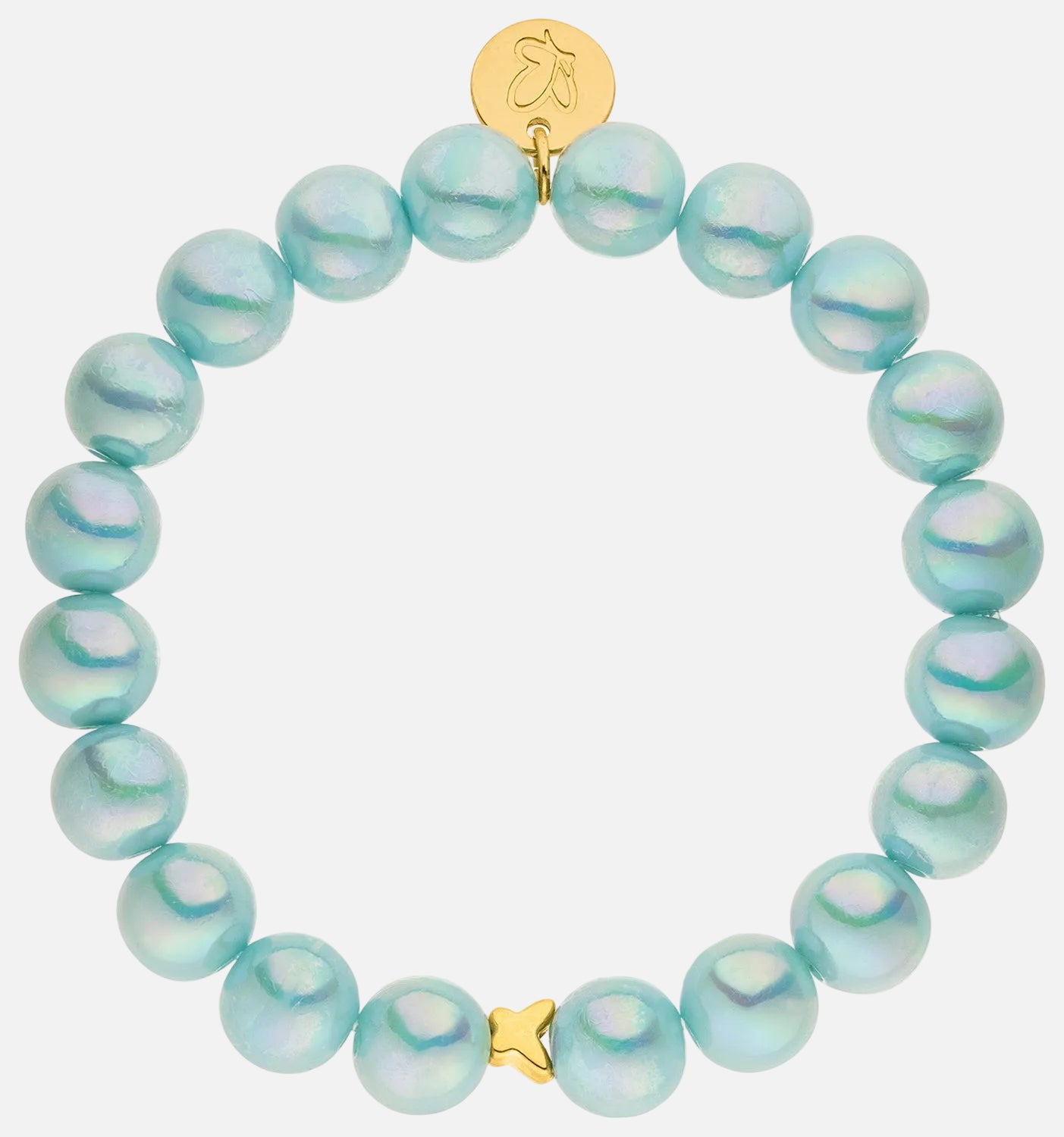 Perlenarmband Hellblau mit 3D Intensiv Glow Effekt