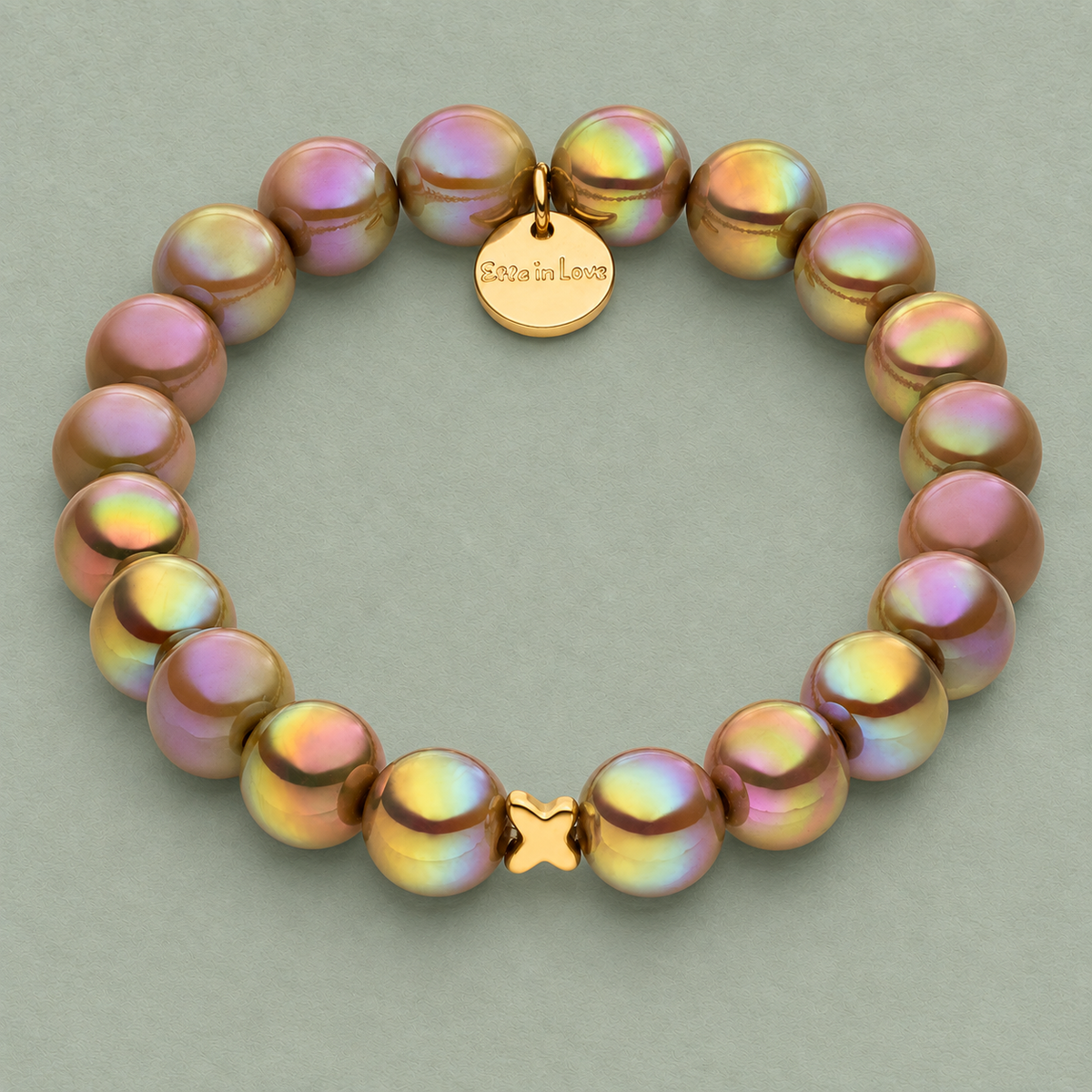 Perlenarmband Hellbraun mit 3D Intensiv Glow Effekt