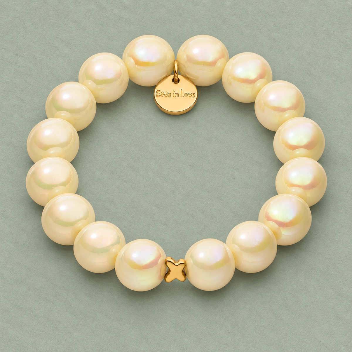 Perlenarmband Champagner mit 3D Intensiv Glow Effekt