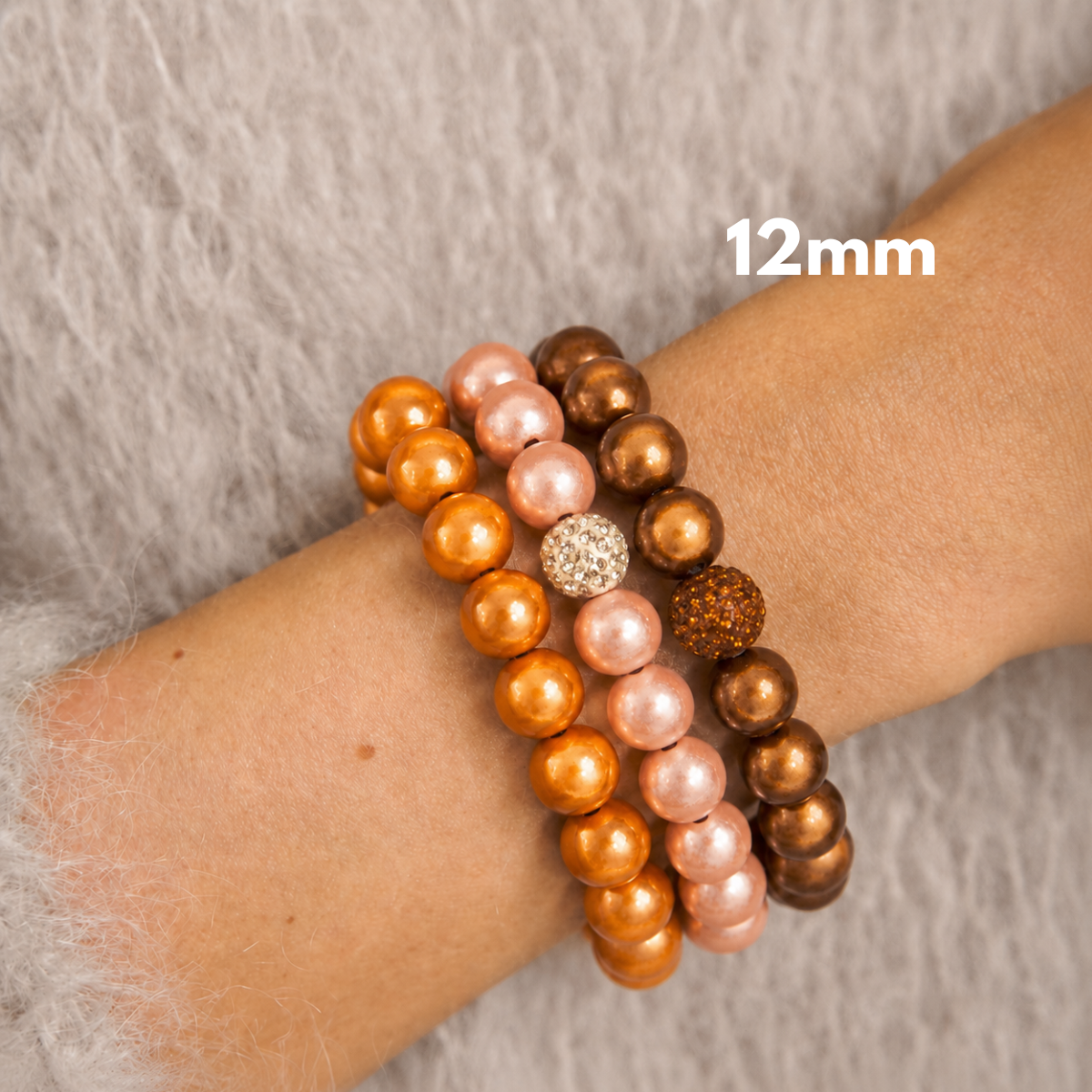 Armband Set Bronze Glow Trio – 12 mm