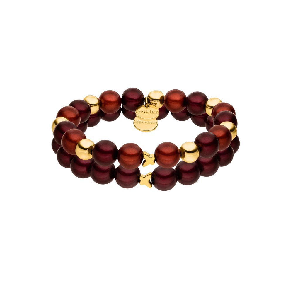 Armband-Set – Burgundy Rouge Gold Duo