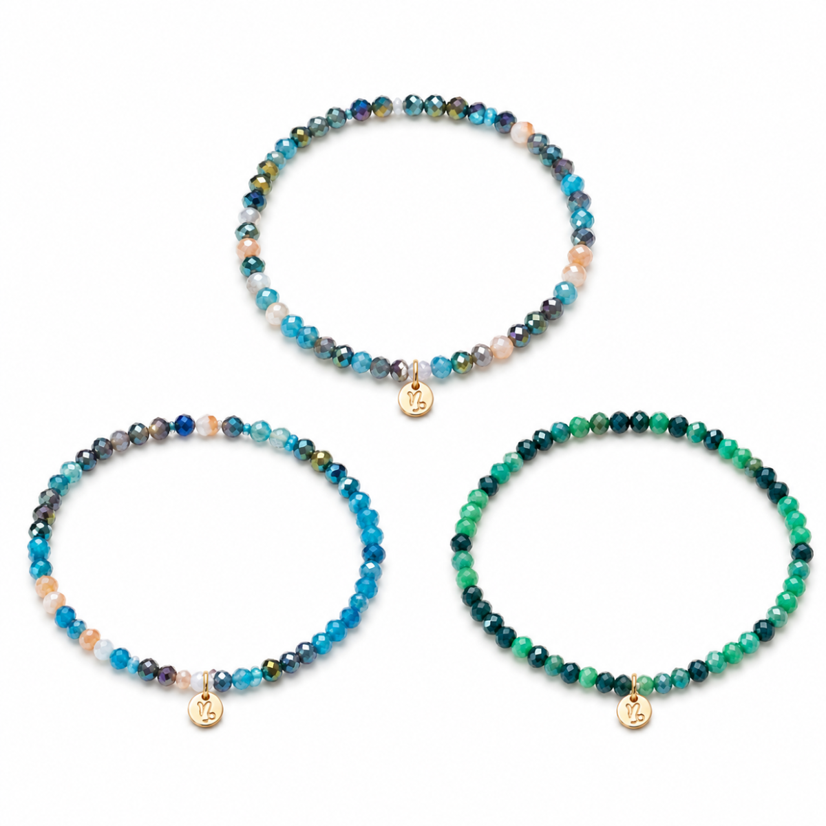Perlenarmband Set Blau & Grün | Wasserfest