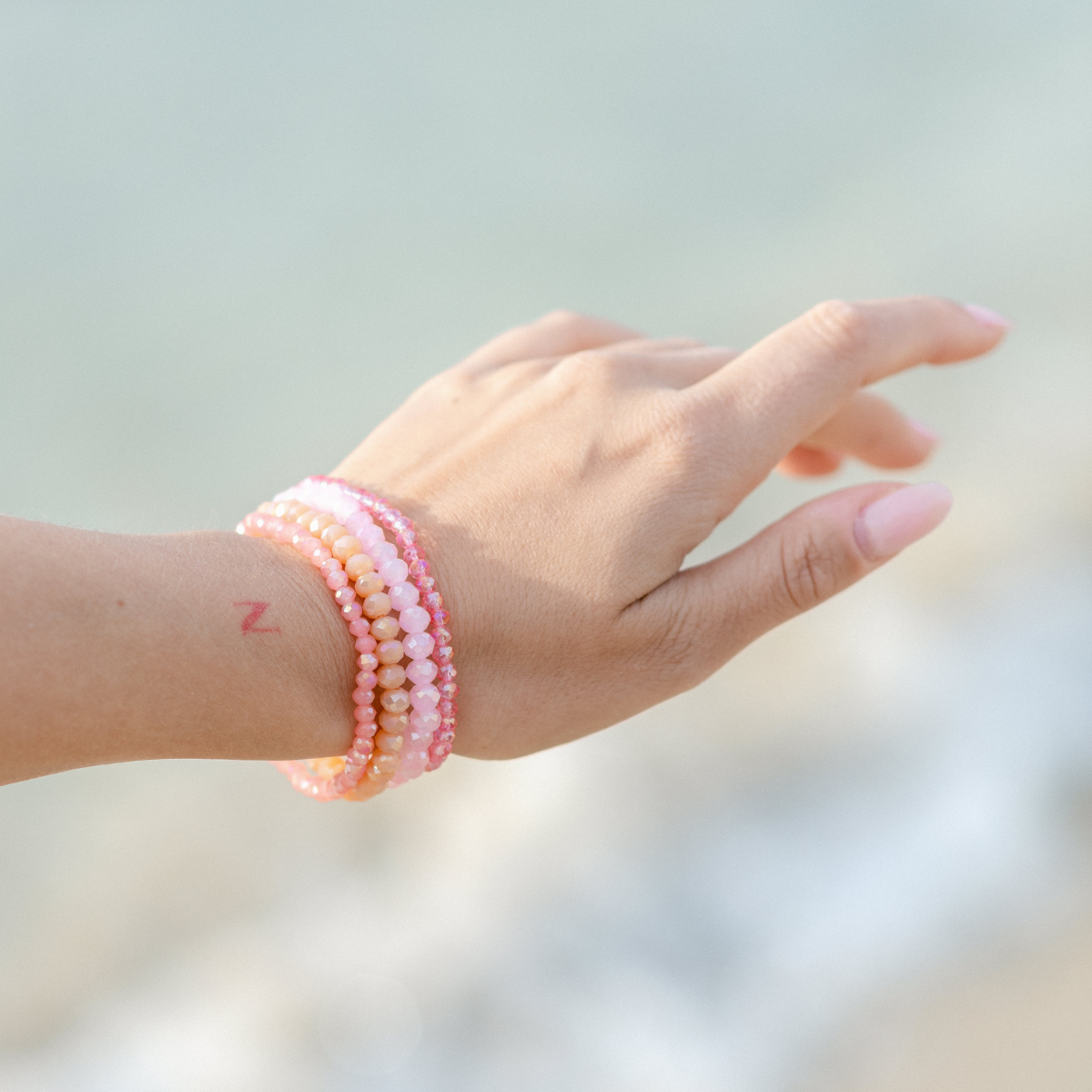 Perlenarmband Set Rosa Mix | Wasserfest