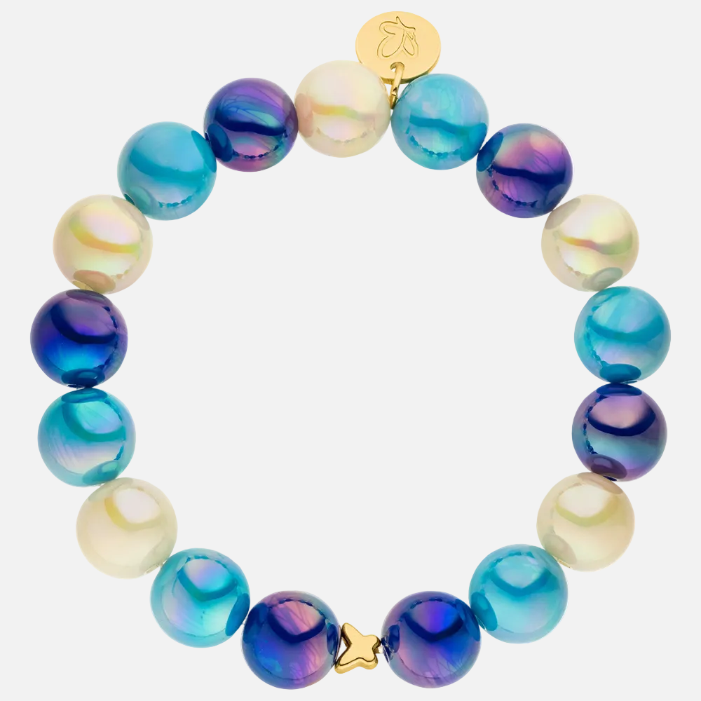 Perlenarmband Statement Multi Blau mit 3D Intensiv Glow Effekt