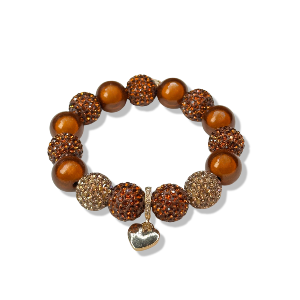 Perlenarmband Glitzer 14mm Choco