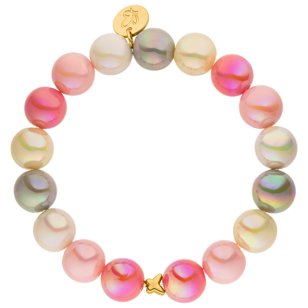 Perlenarmband Mixed Rosa 12mm