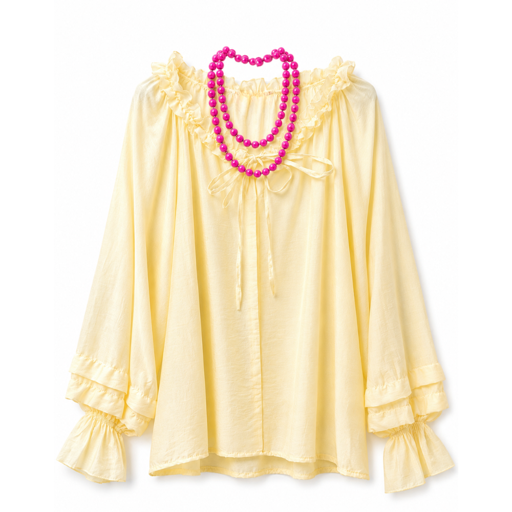 Damenbluse in Onesize Sonnengelb – elegante Sommerbluse