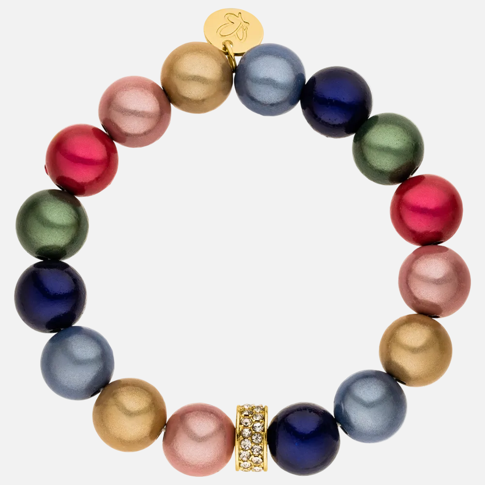 Perlenarmband mit Charm Statement Bunt mit 3D Matt Glow Effekt