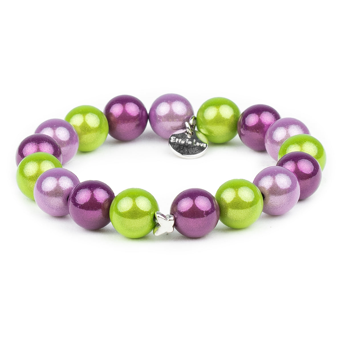 Perlenarmband Wild Lila & Neon