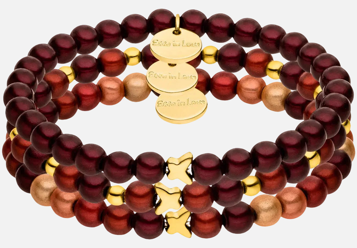 Perlenarmband Set Fine Multi Rot – 3D Matt Glow Effekt