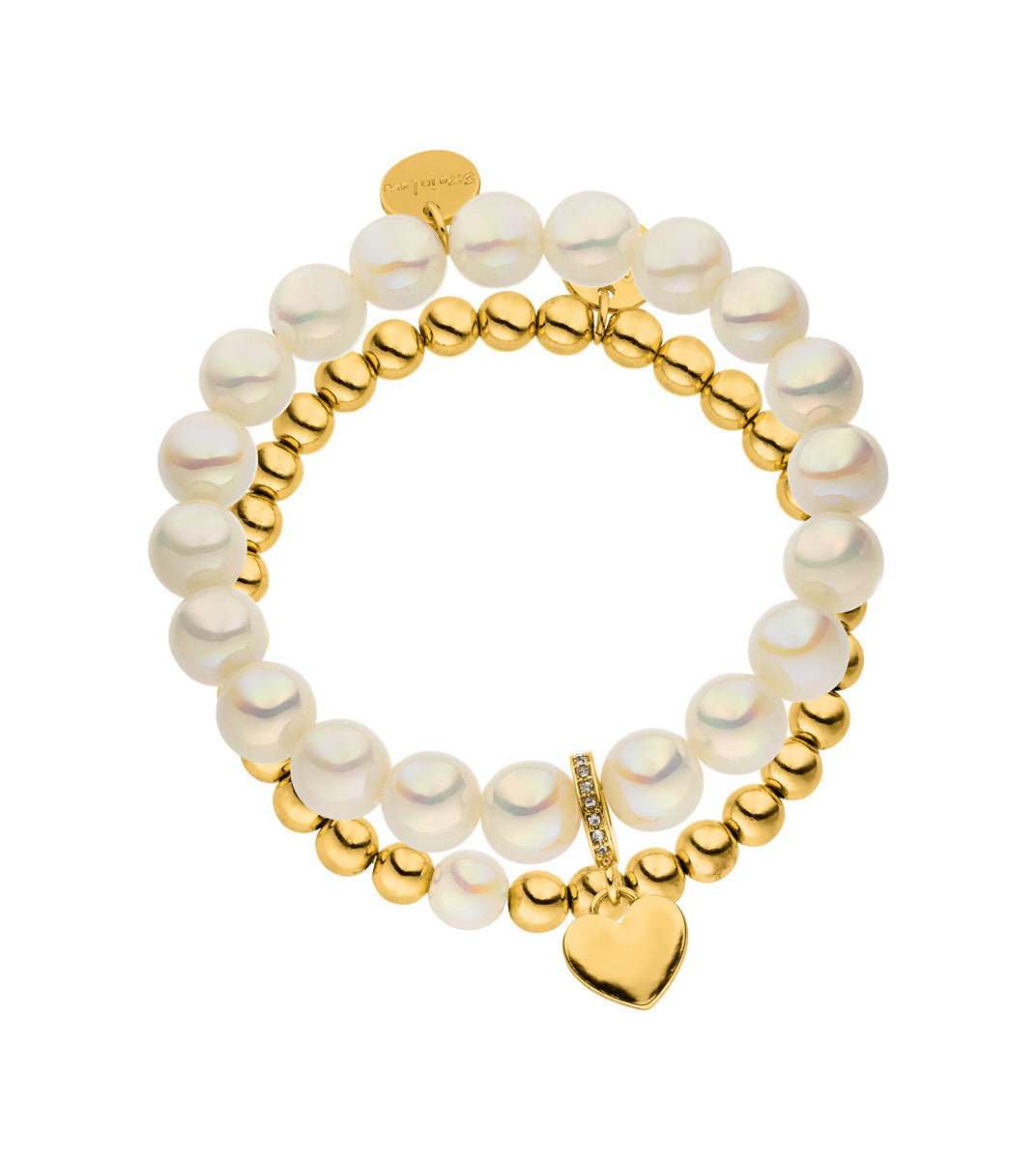 Armband-Set Herzcharm Lovestory Champagner