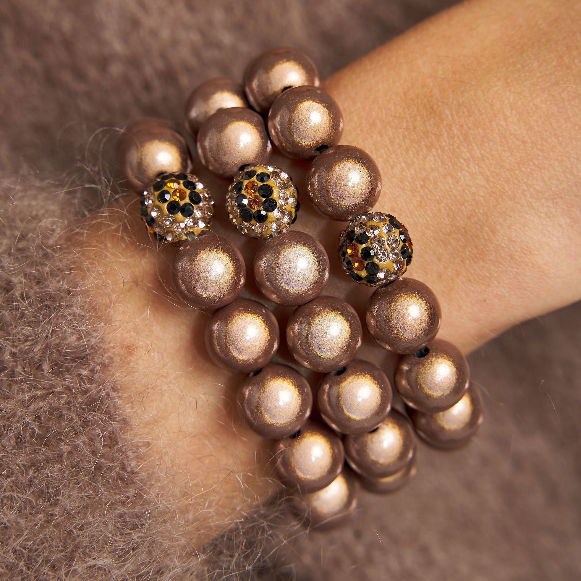 Armband Set Leopard Bronze Trio