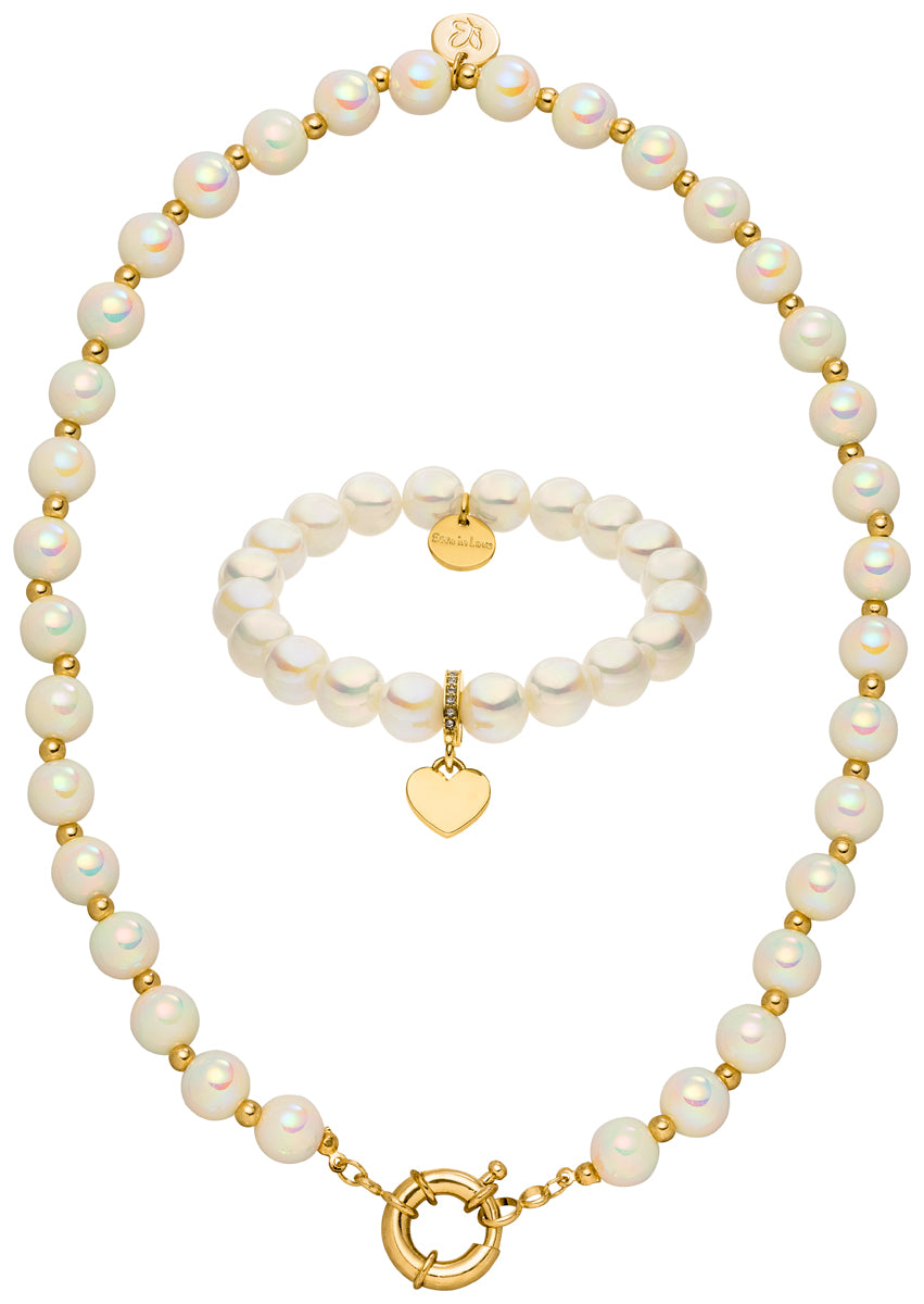 Halskette Set Champagner Glow