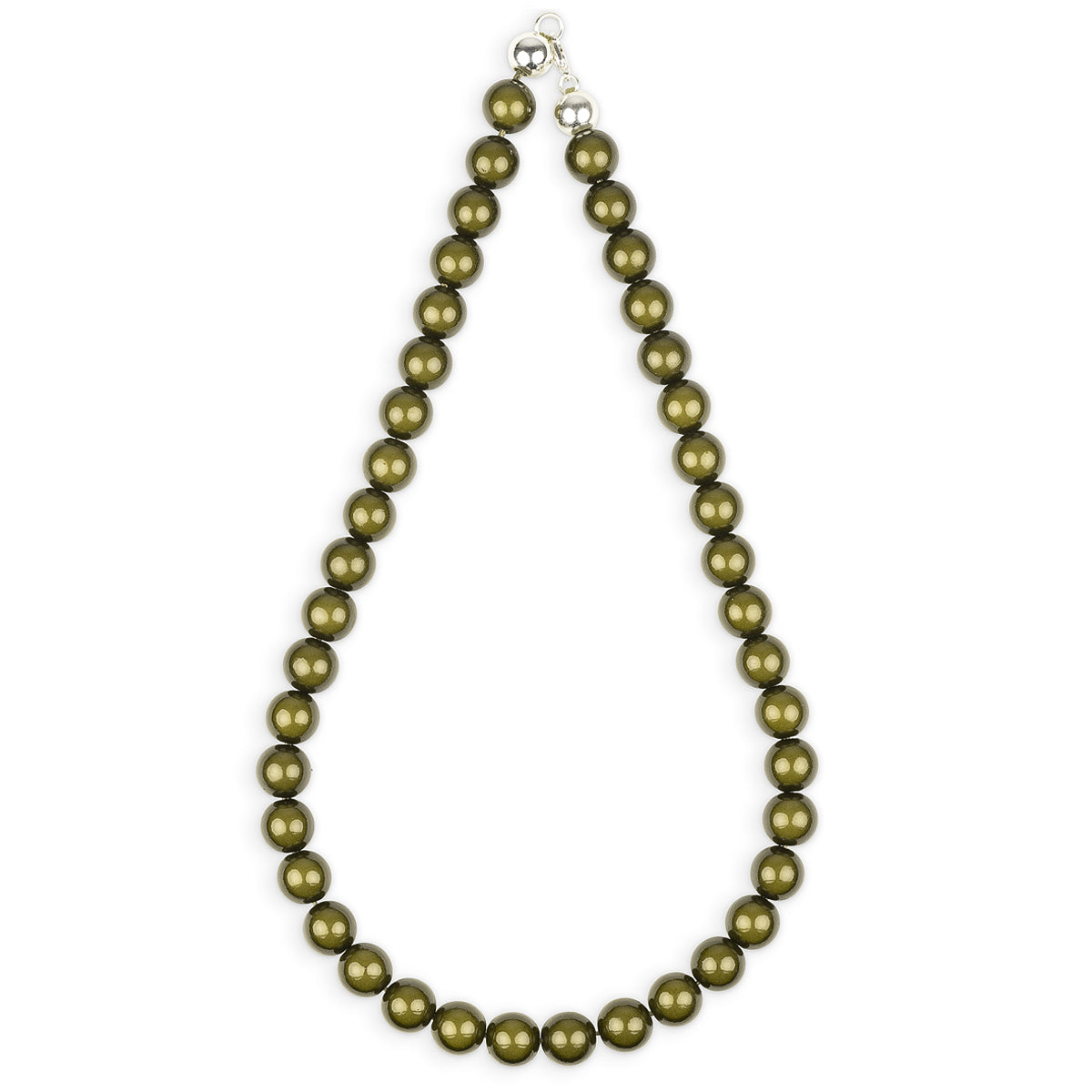 Perlenhalskette Oliv – Kurz