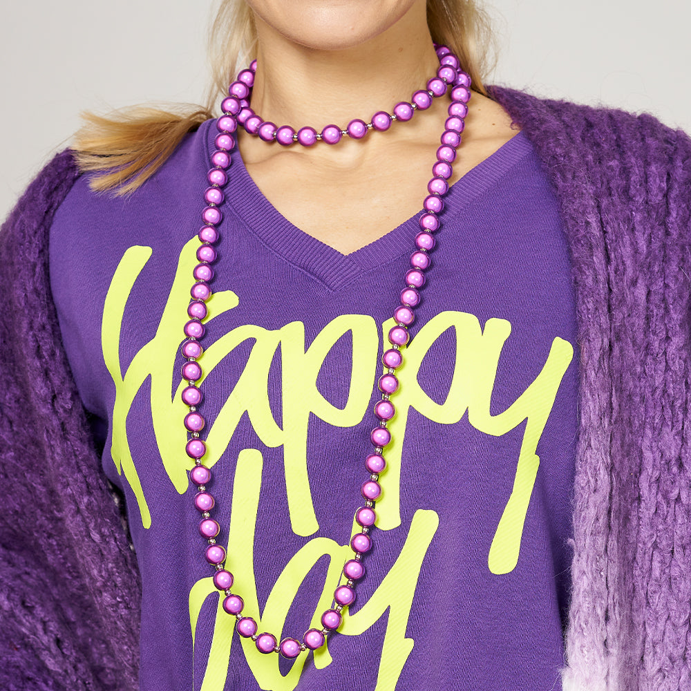 Perlenkette Wild Lila – Lang