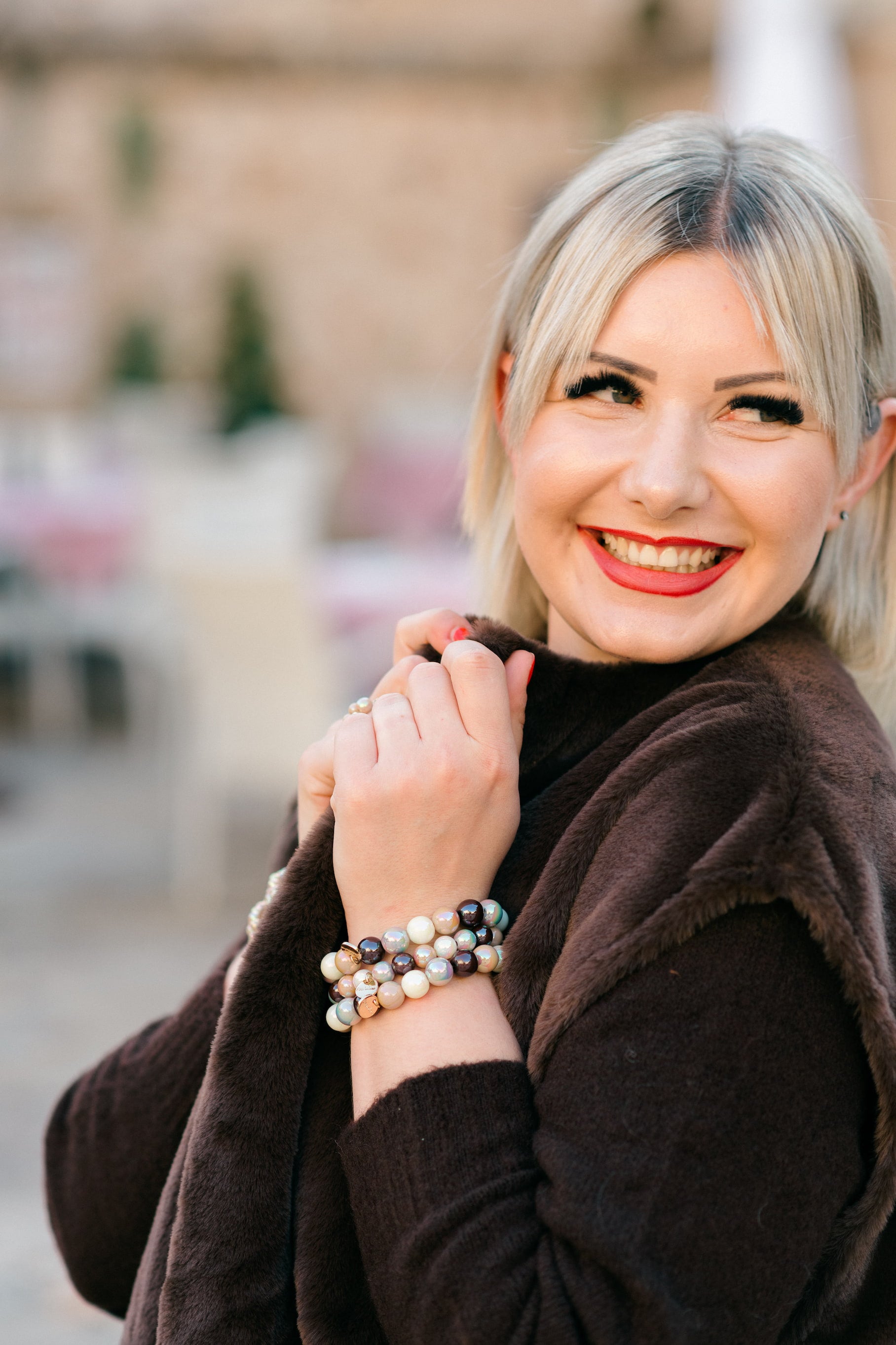 Perlenarmband Toffee mixed