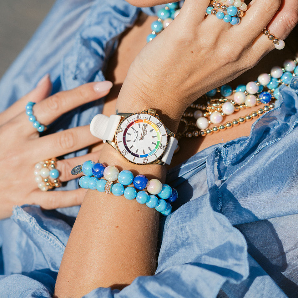 Perlenarmband Classic Multi Blau mit 3D Intensiv Glow Effekt