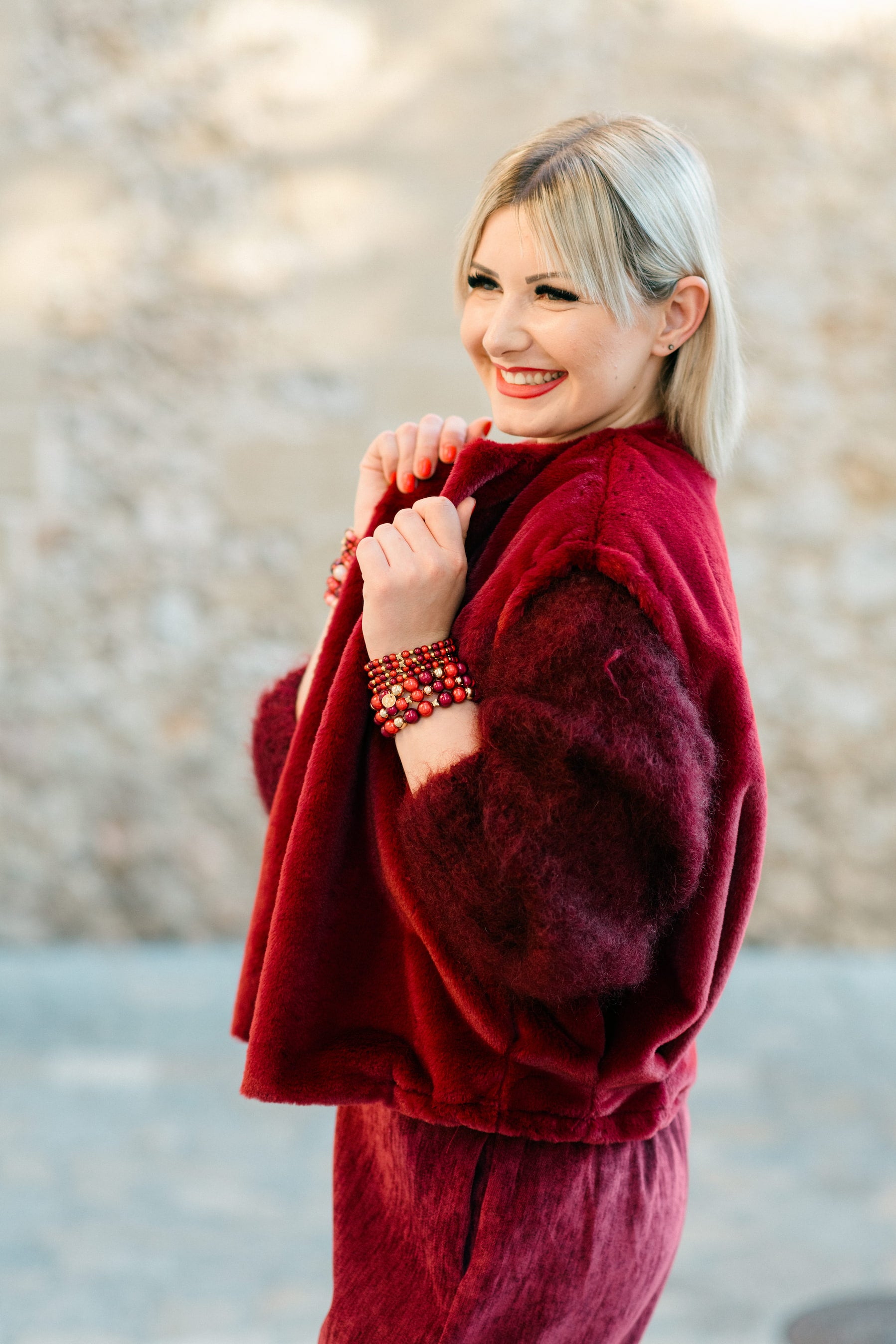 Armband-Set 12mm – Burgundy Rouge Gold Duo