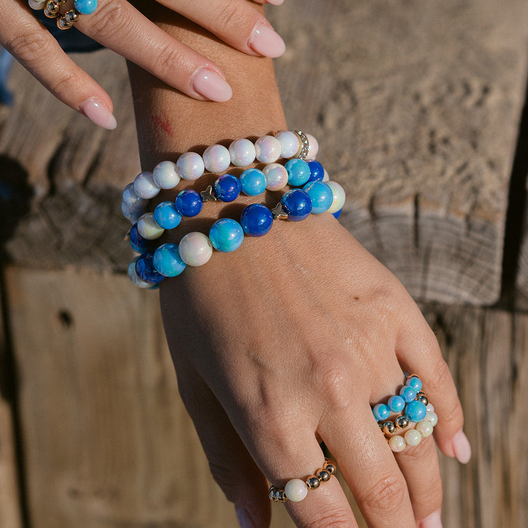 Perlenarmband Classic Multi Blau mit 3D Intensiv Glow Effekt
