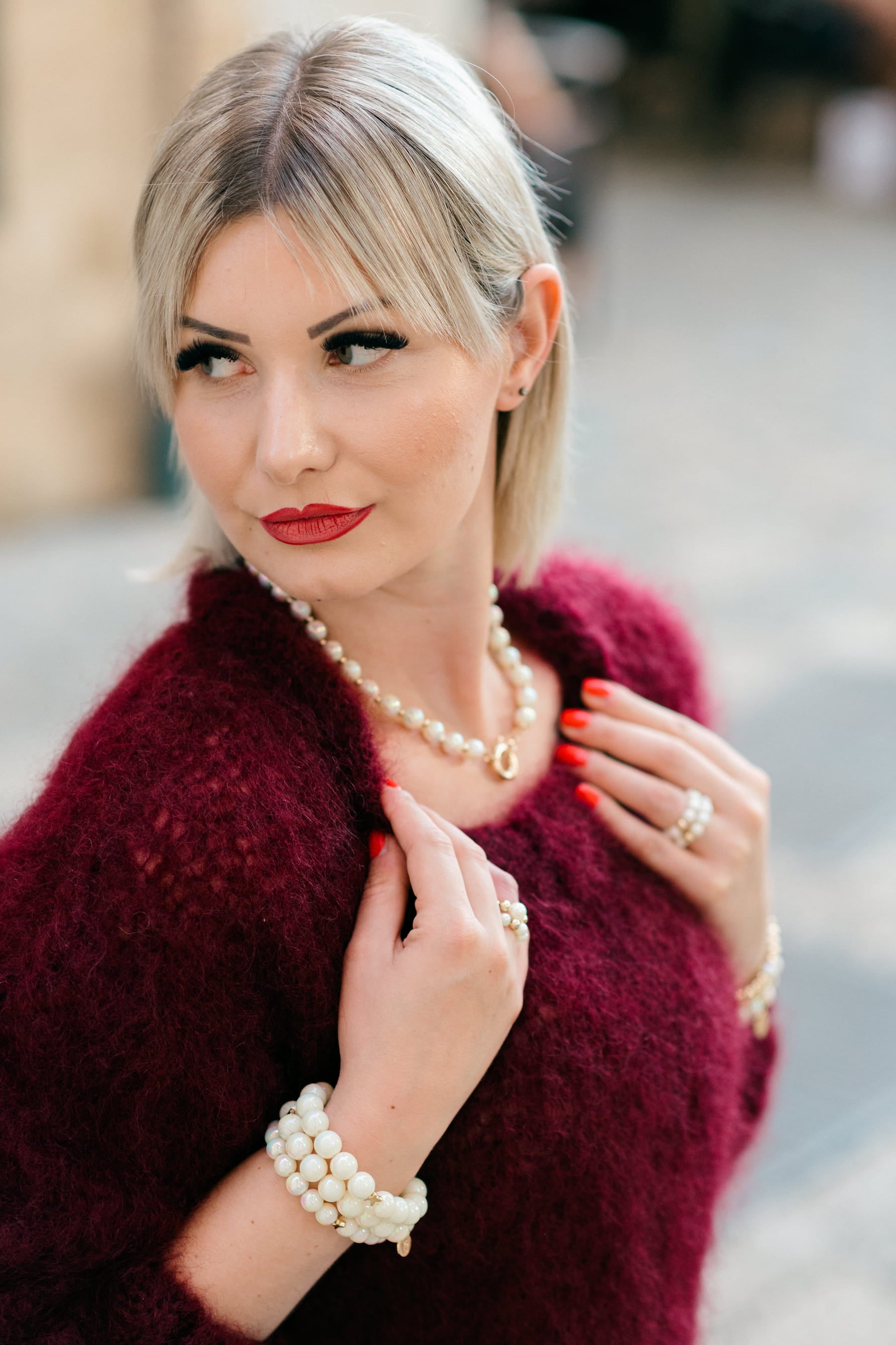 Halskette Set Champagner Glow