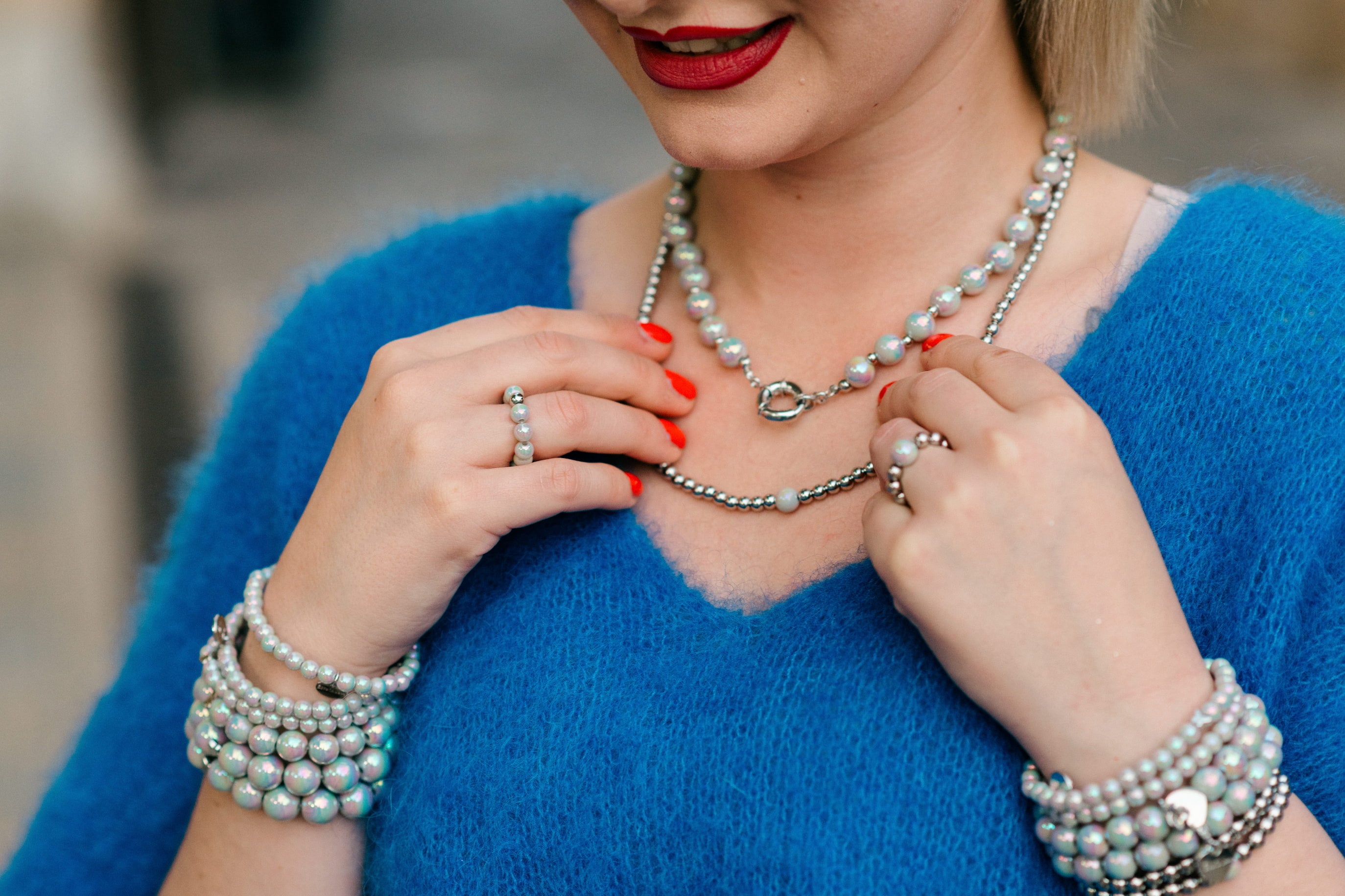 Halskette mit silver glow perle