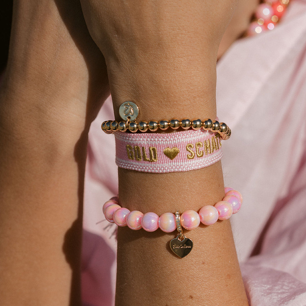 Perlenarmband mit Herz Rosado 10mm