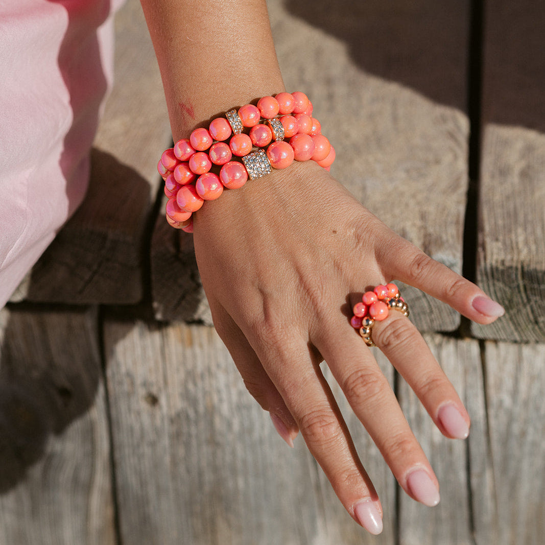 Perlenarmband Deluxe Coralle 10mm