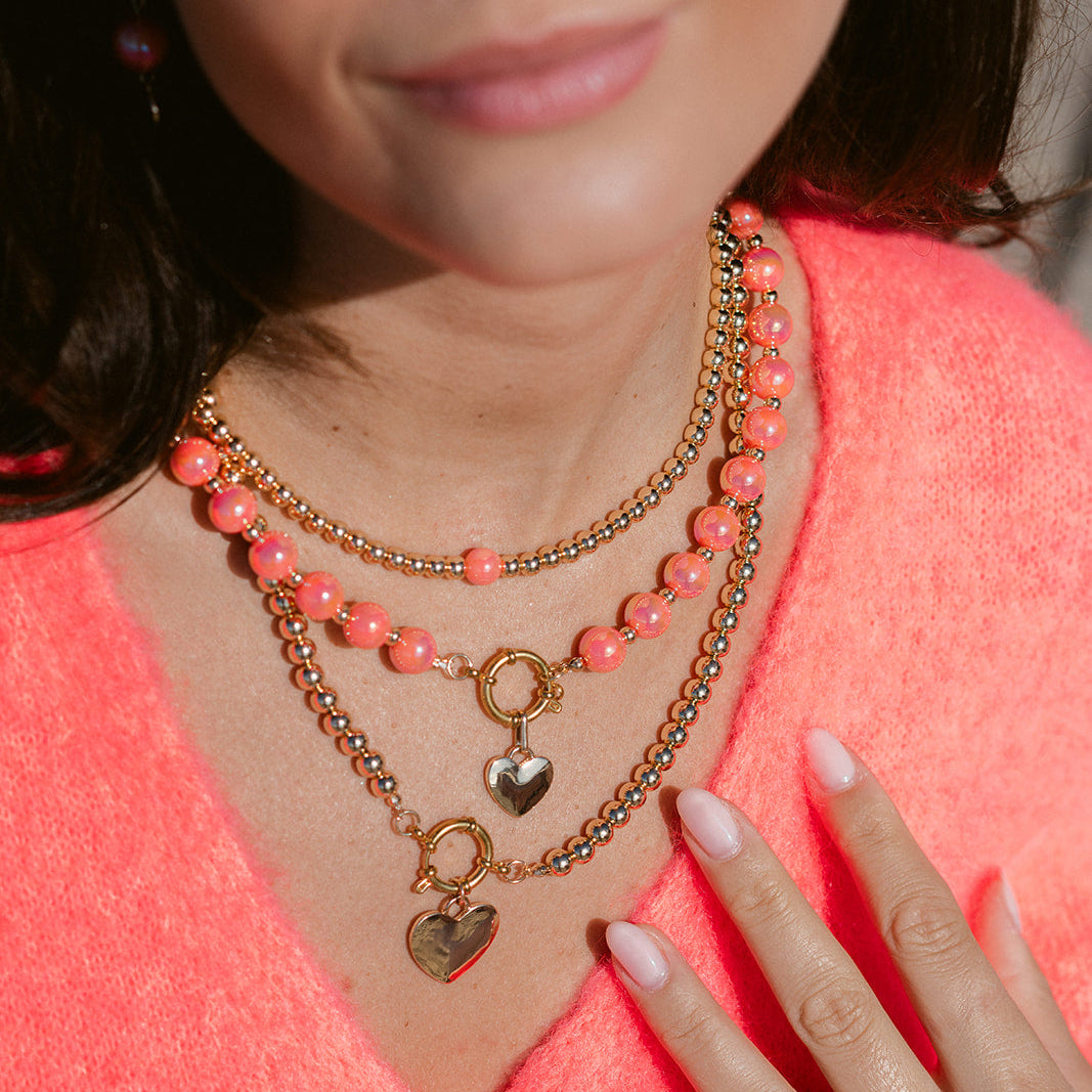 Halskette 14K vergoldet Coralle