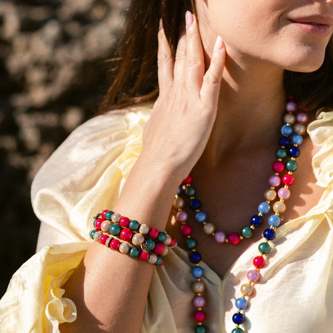 Berry Multicolor Perlenarmband Set – Matt Glow Classic
