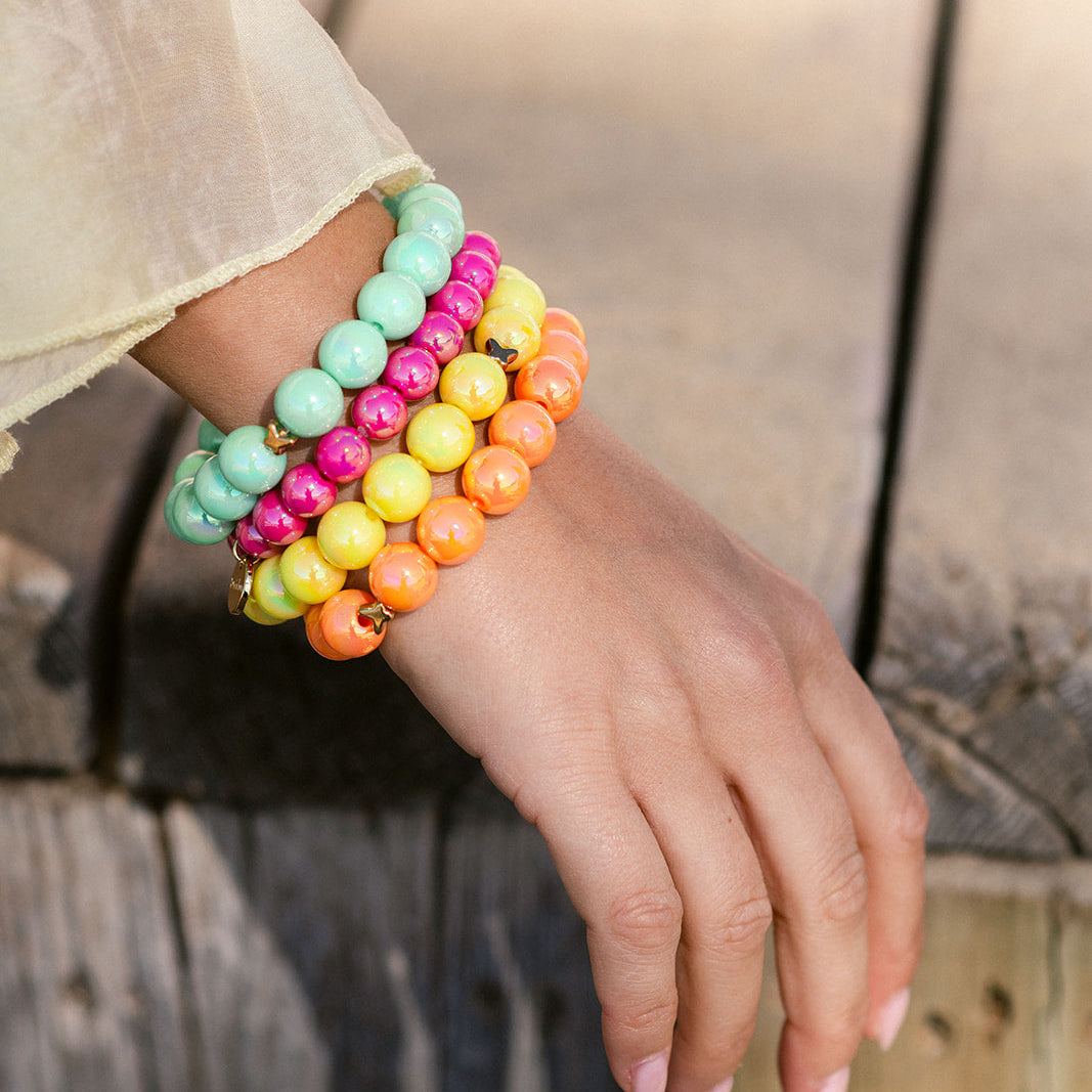 Perlenarmband Orange mit 3D Intensiv Glow Effekt