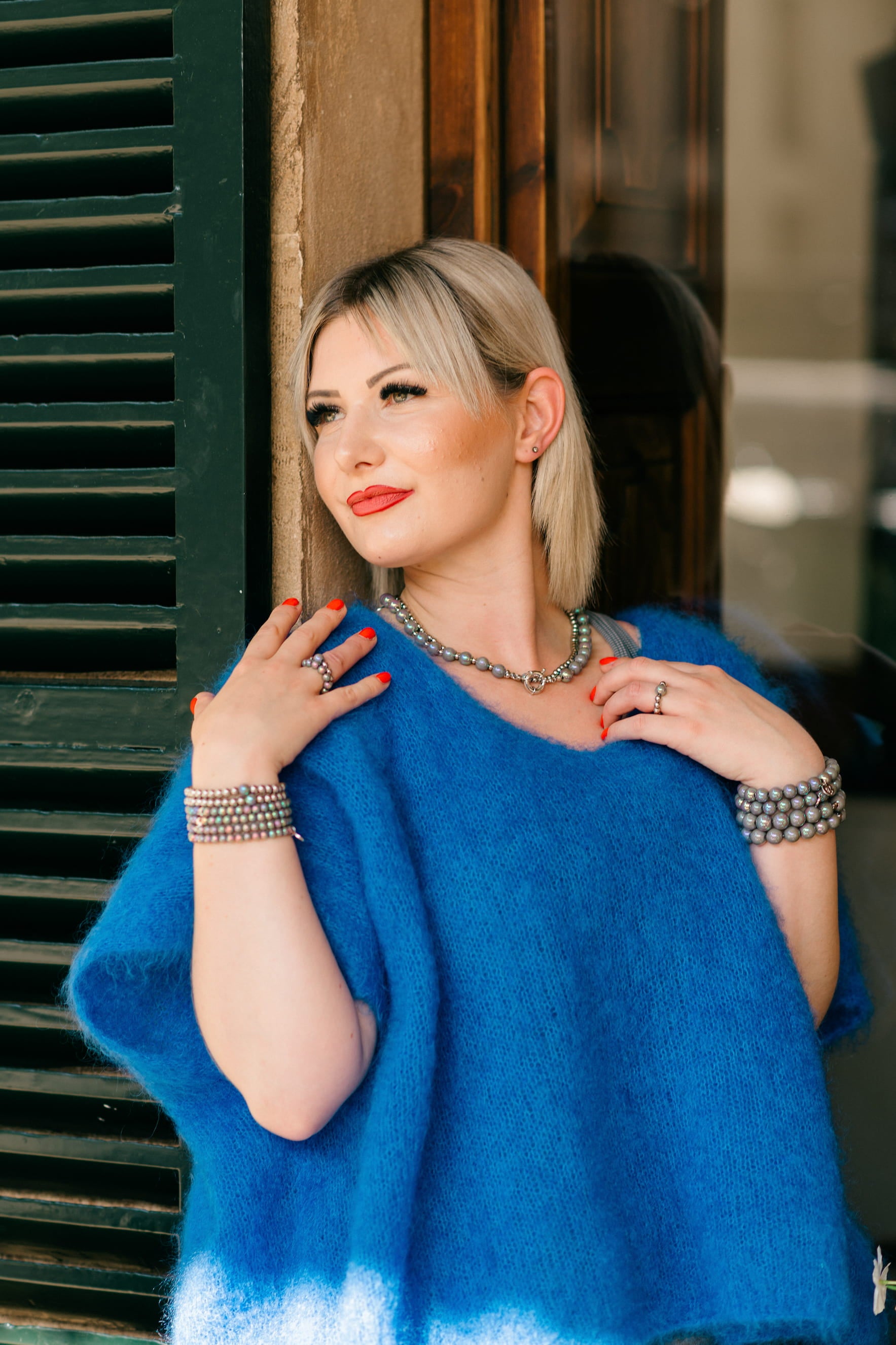 Perlenarmband Silber Deluxe mit shadow glow perle