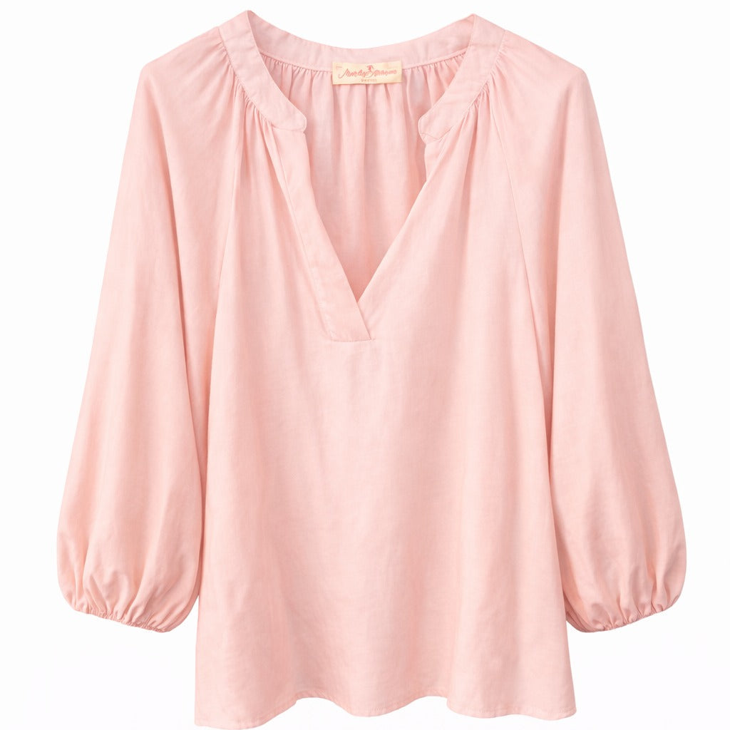 Damenbluse in Onesize Rosa – Baumwolle & Seide