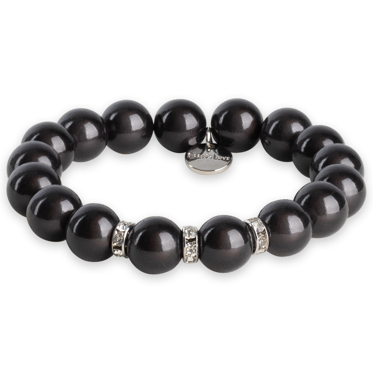 Black Shiny Perlenarmband - Diamond Collection
