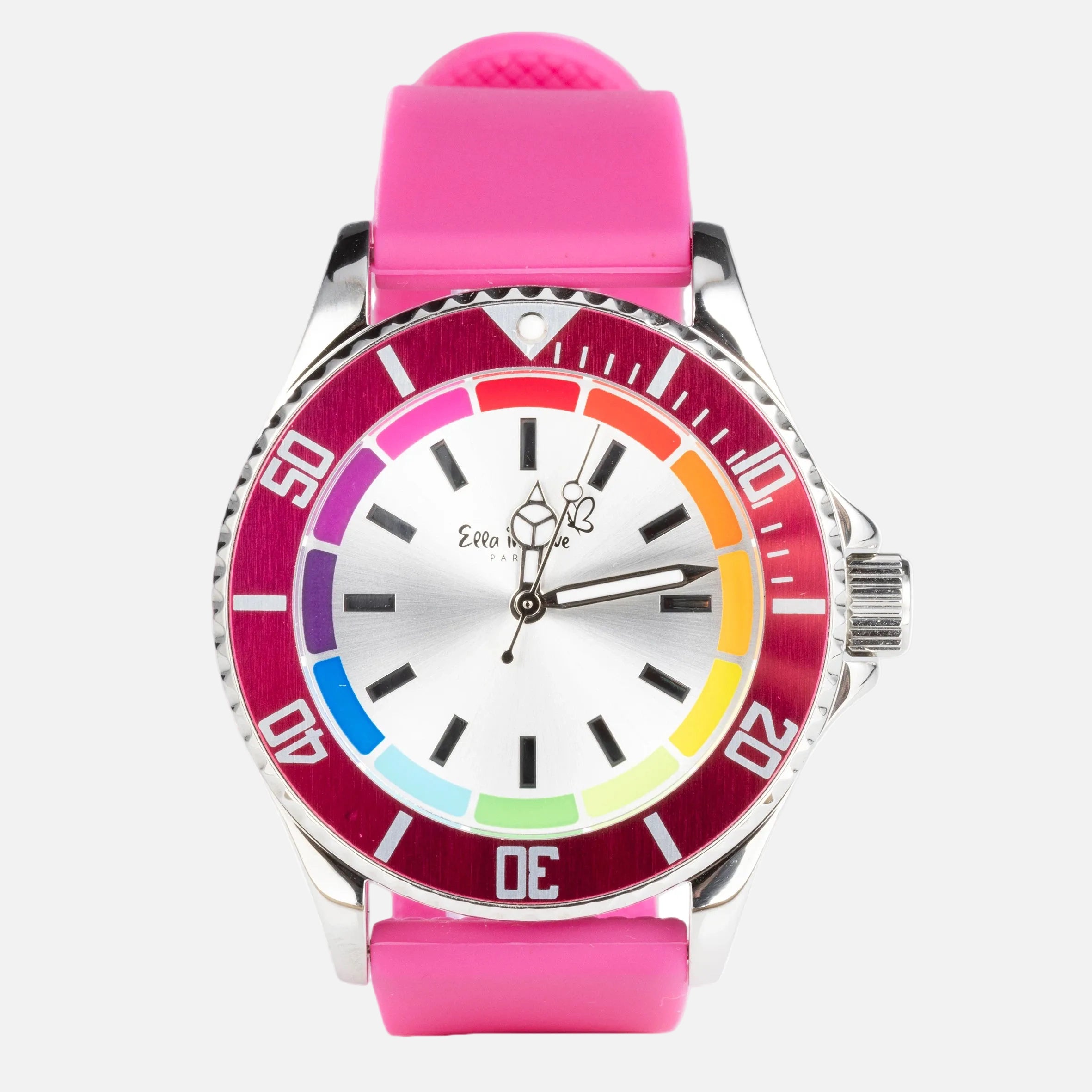Damen Armbanduhr Pink Silber | Pink Cosmos