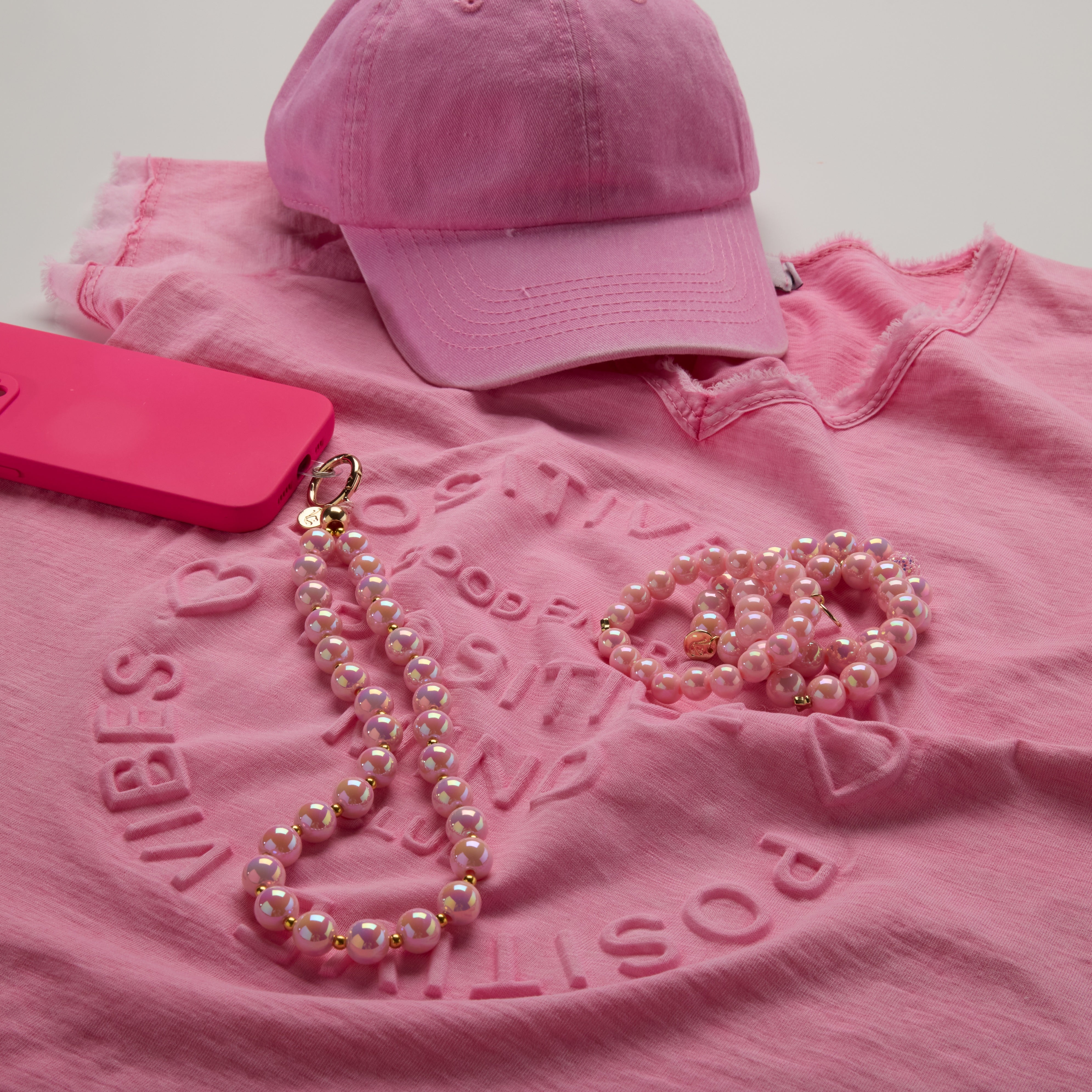 Schlüssel-/Handykette Rose Glow