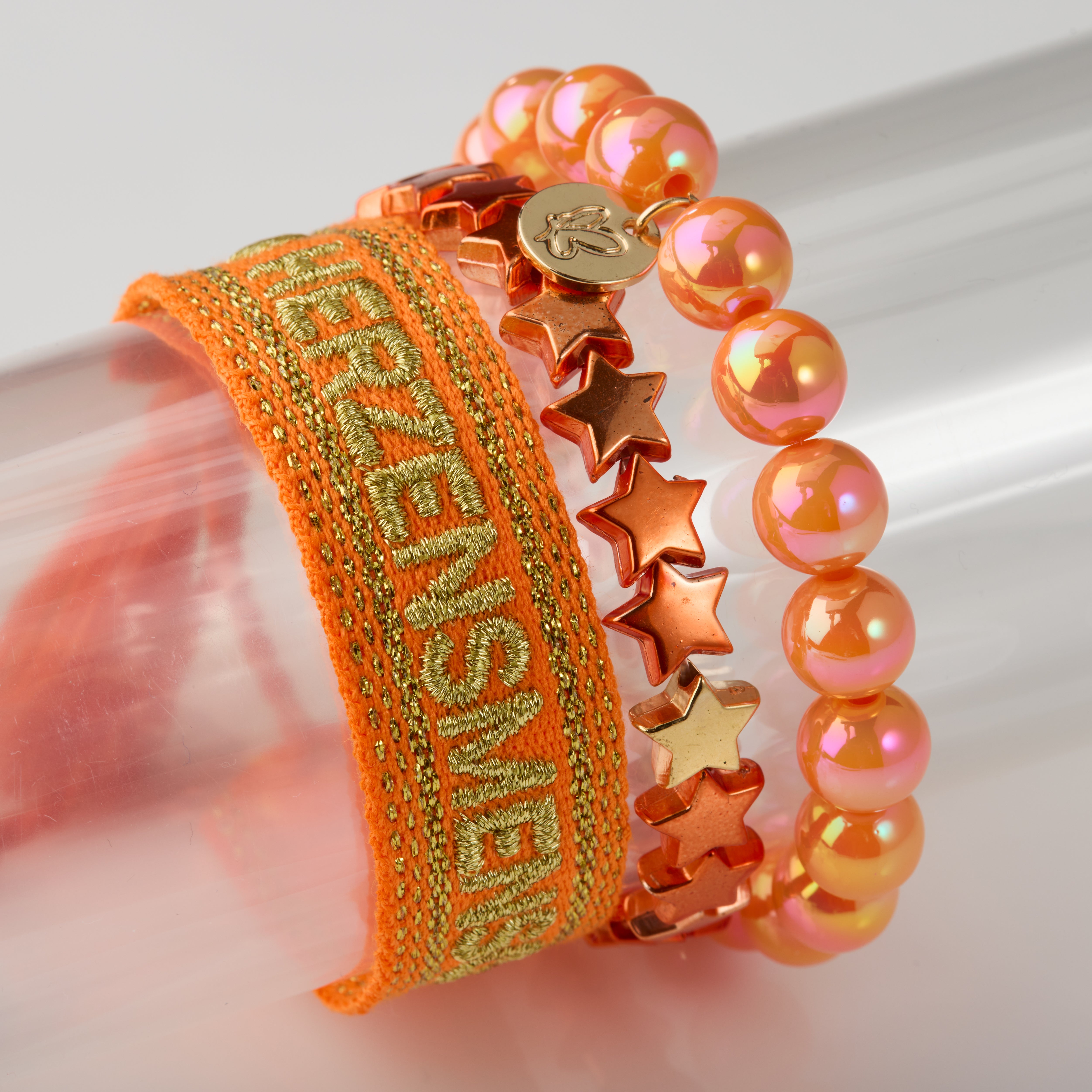 "Herzensmensch" Orange-Gold Set