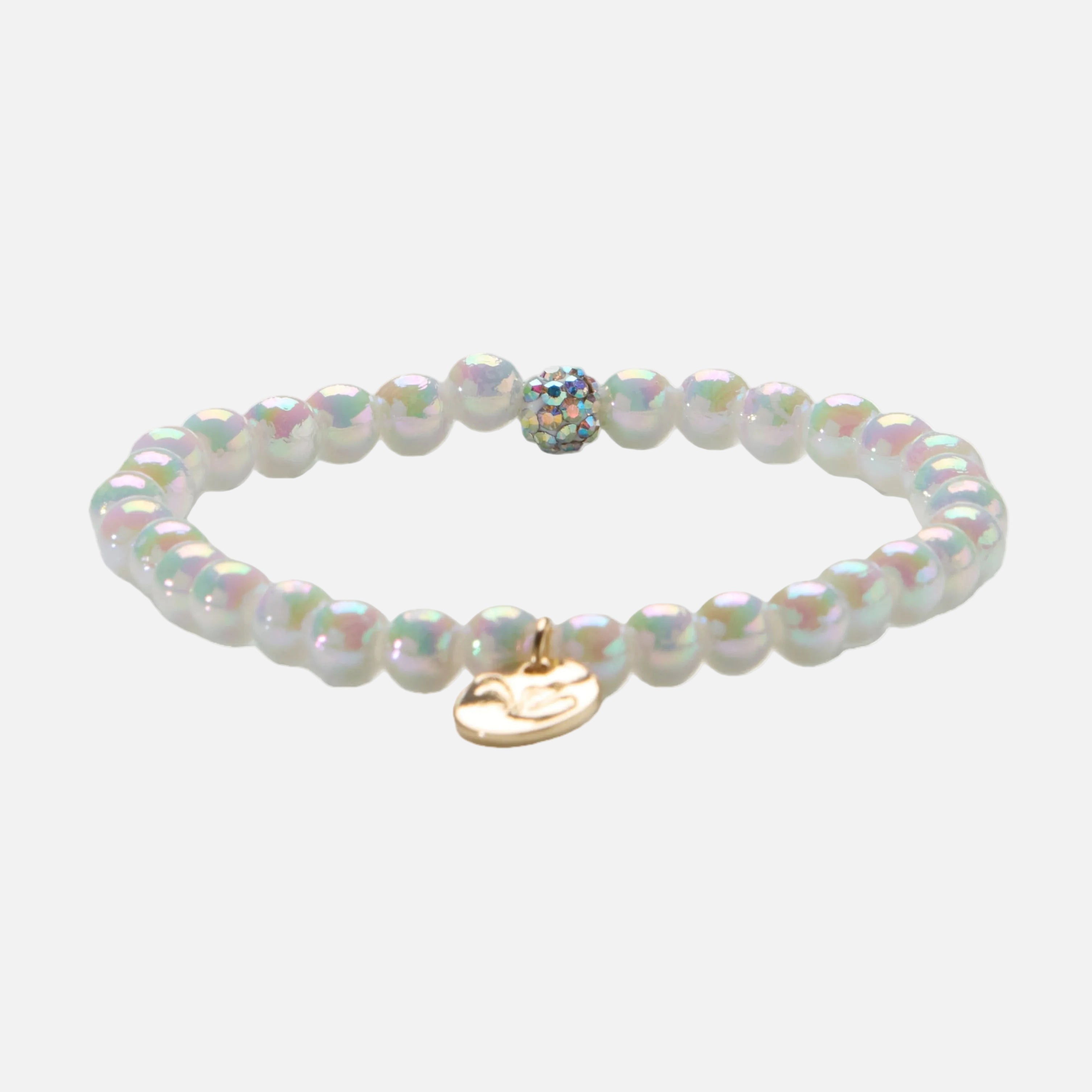 Perlenarmband Weiß & Glitzer Fine mit 3D Intensiv Glow Effekt