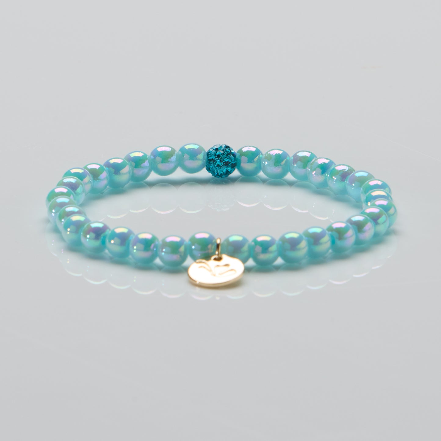 Perlenarmband Azure Pearl mit Glitzerperle