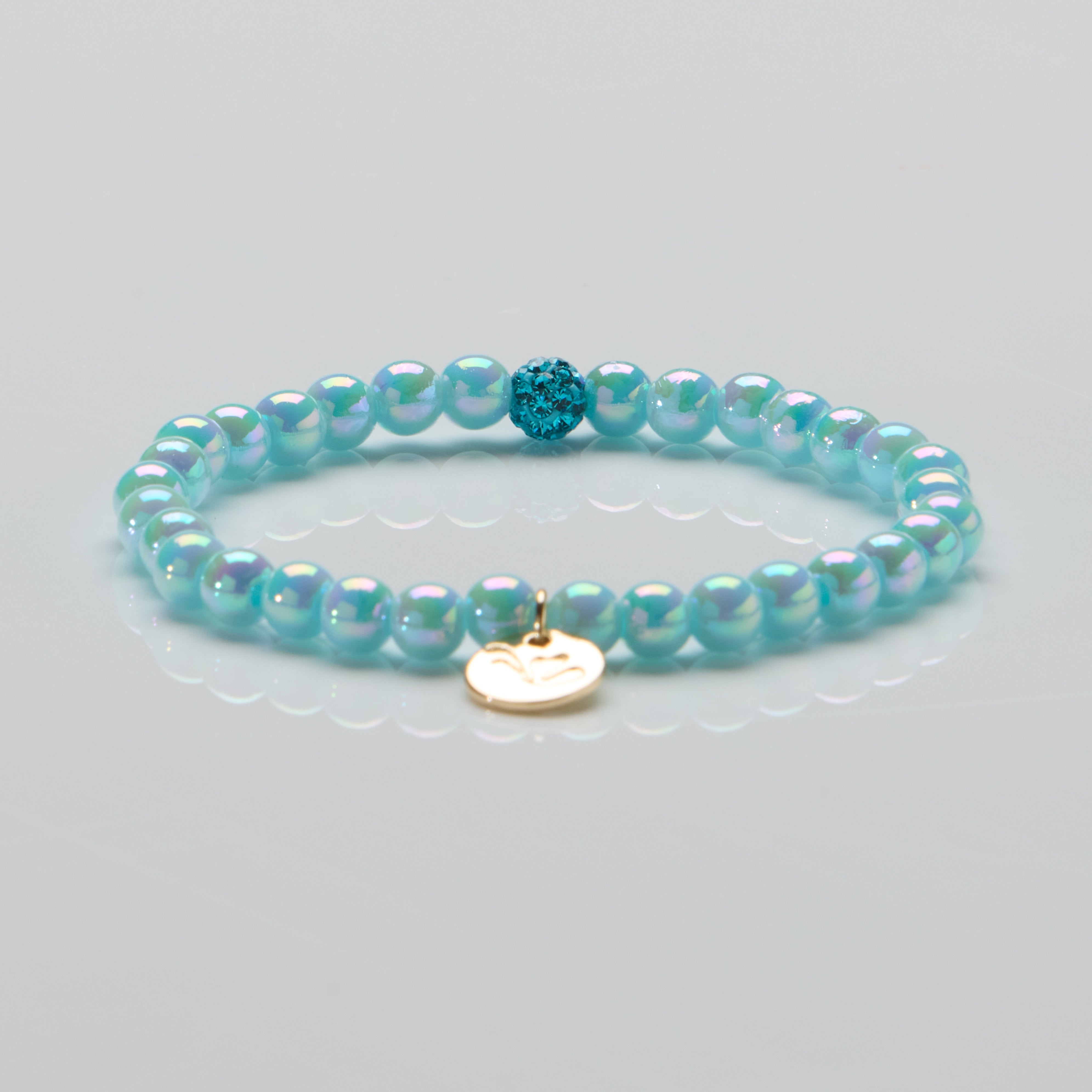 Perlenarmband Azure Pearl mit Glitzerperle