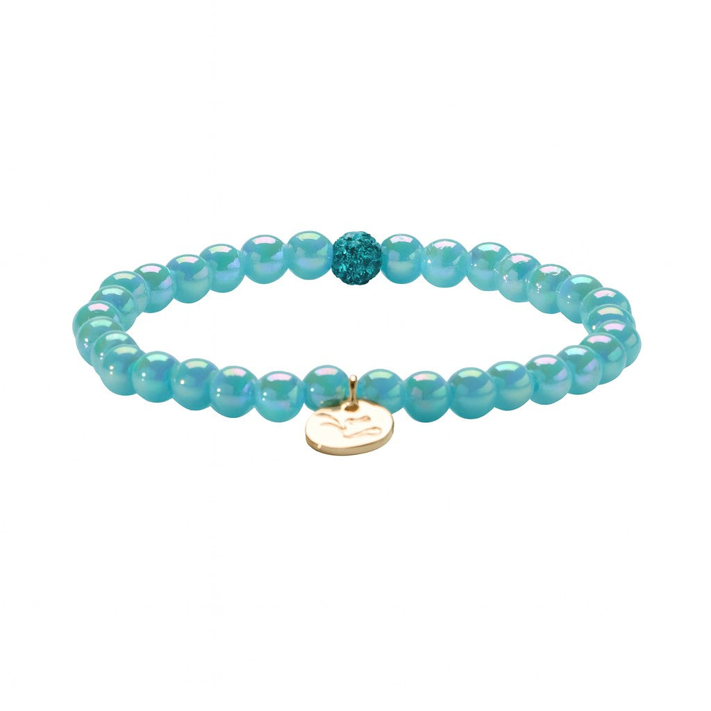 Perlenarmband Azure Pearl mit Glitzerperle